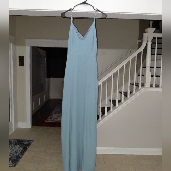 Leith Beautiful Light Blue Lace Trim Maxi Dress - Size XS - EUC - Picture 7 of 15